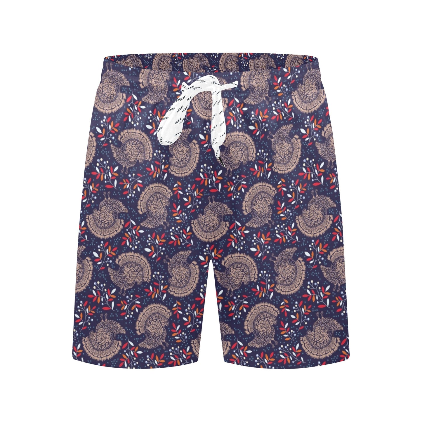 Turkey Print Design LKS401 Men's Swim Trunks Beach Shorts