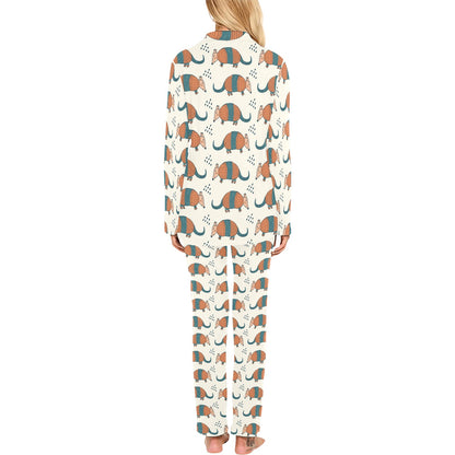 Armadillo Pattern Print Design 01 Women's Long Pajama Set
