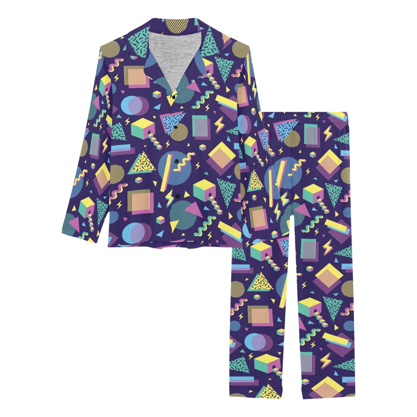 Geometric Print Design LKS401 Women's Long Pajama Set