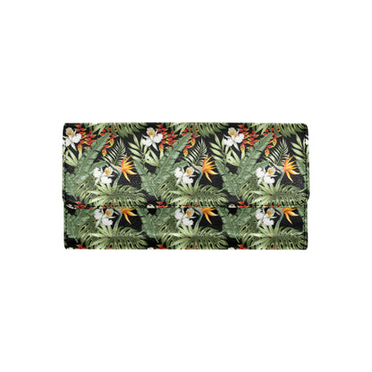 Bird Of Paradise Pattern Print Design 02 Women's Trifold Wallet