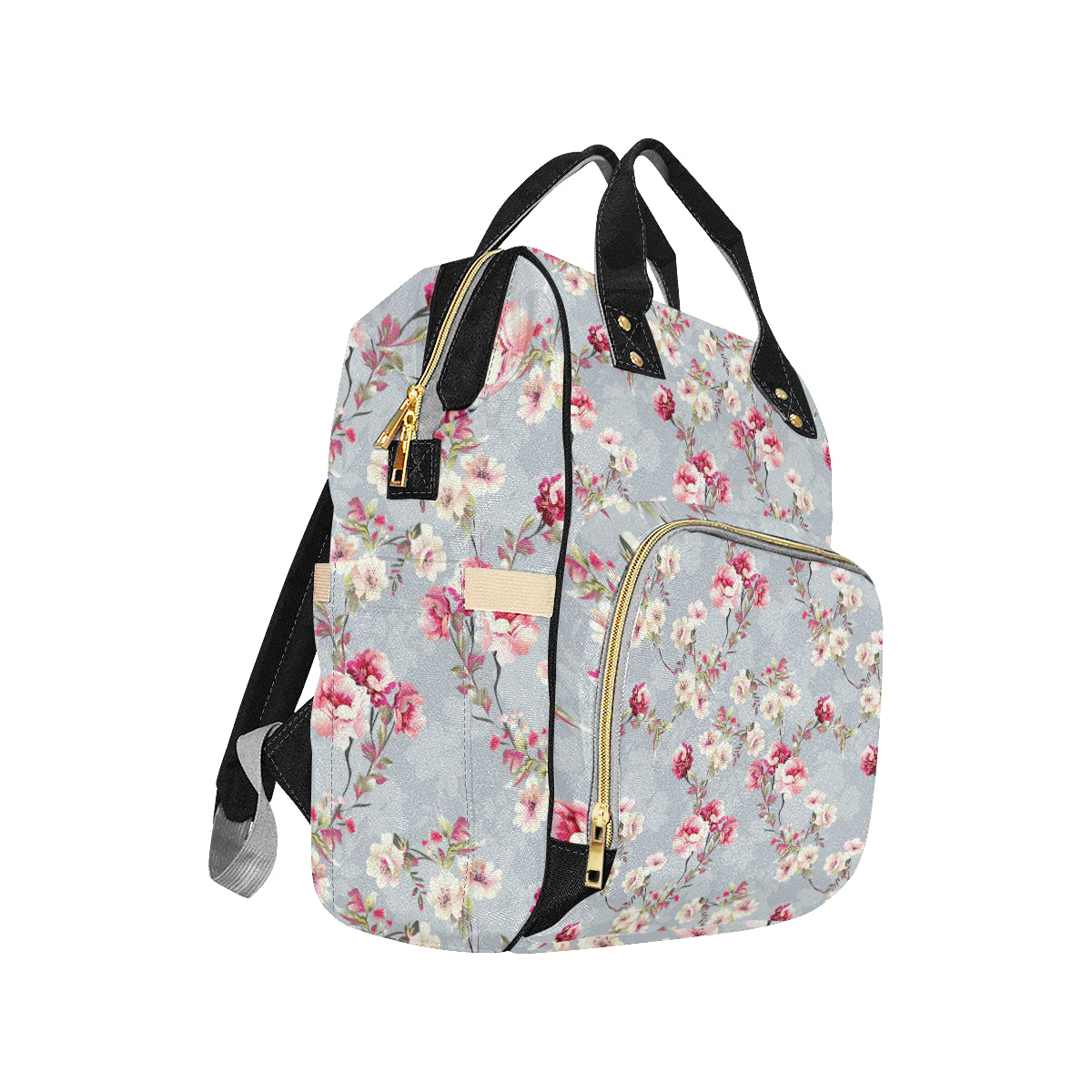 Summer Floral Pattern Print Design SF02 Diaper Bag Backpack