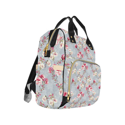 Summer Floral Pattern Print Design SF02 Diaper Bag Backpack