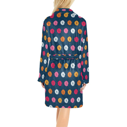 Gerberas Pattern Print Design GB06 Women's Fleece Robe