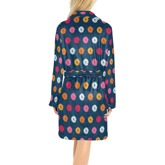 Gerberas Pattern Print Design GB06 Women's Fleece Robe