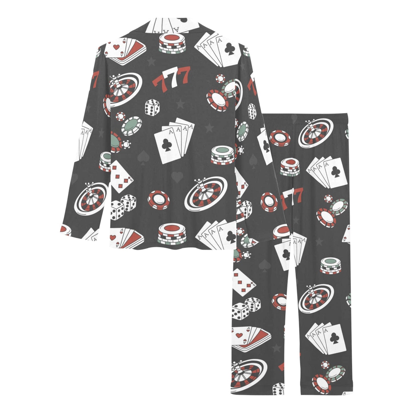 Casino Pattern Print Design 02 Women's Long Pajama Set