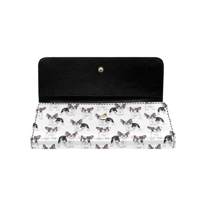 Boston Terrier Pattern Print Design 03 Women's Trifold Wallet