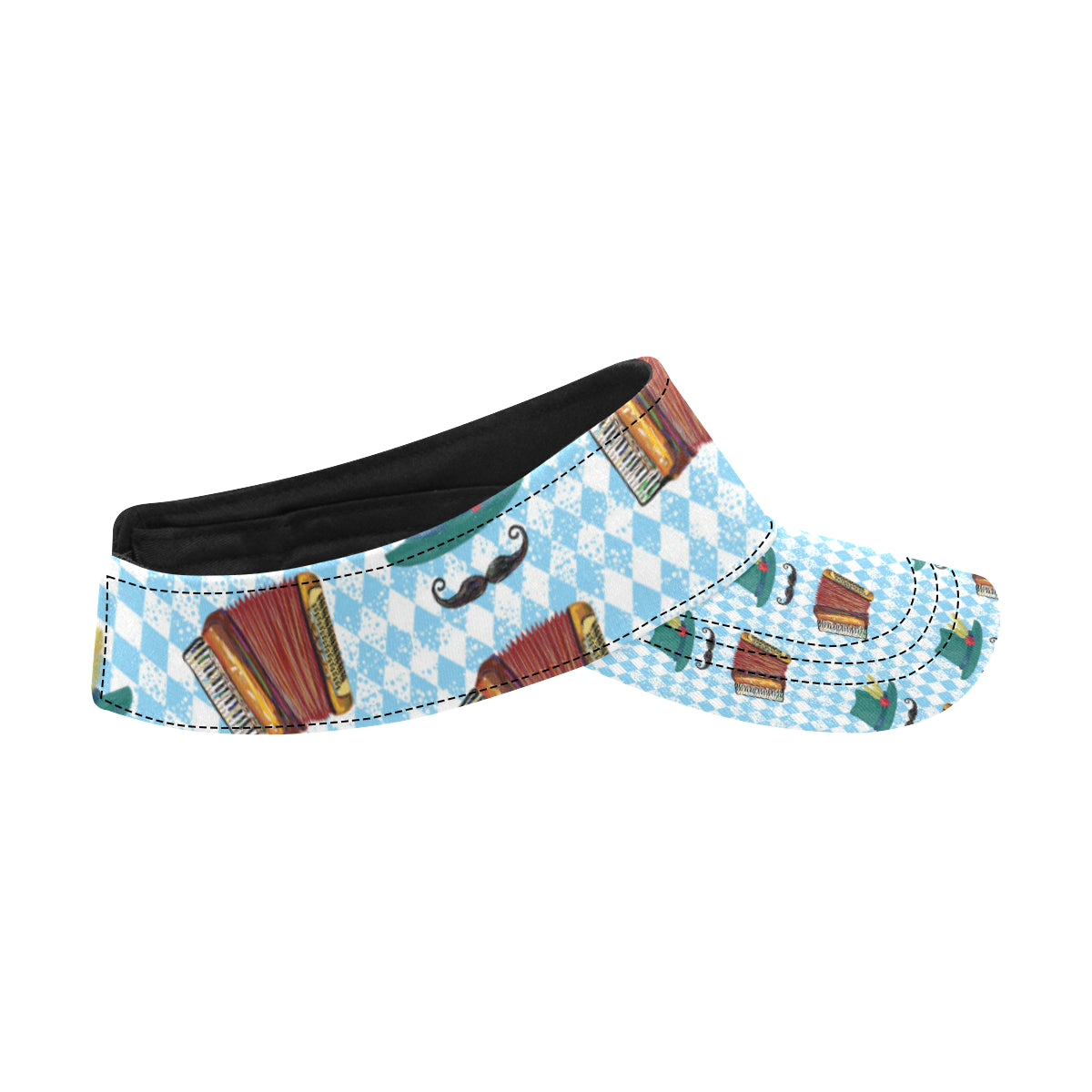 Accordion Mustache Pattern Print Design 01 Unisex Sun Visor