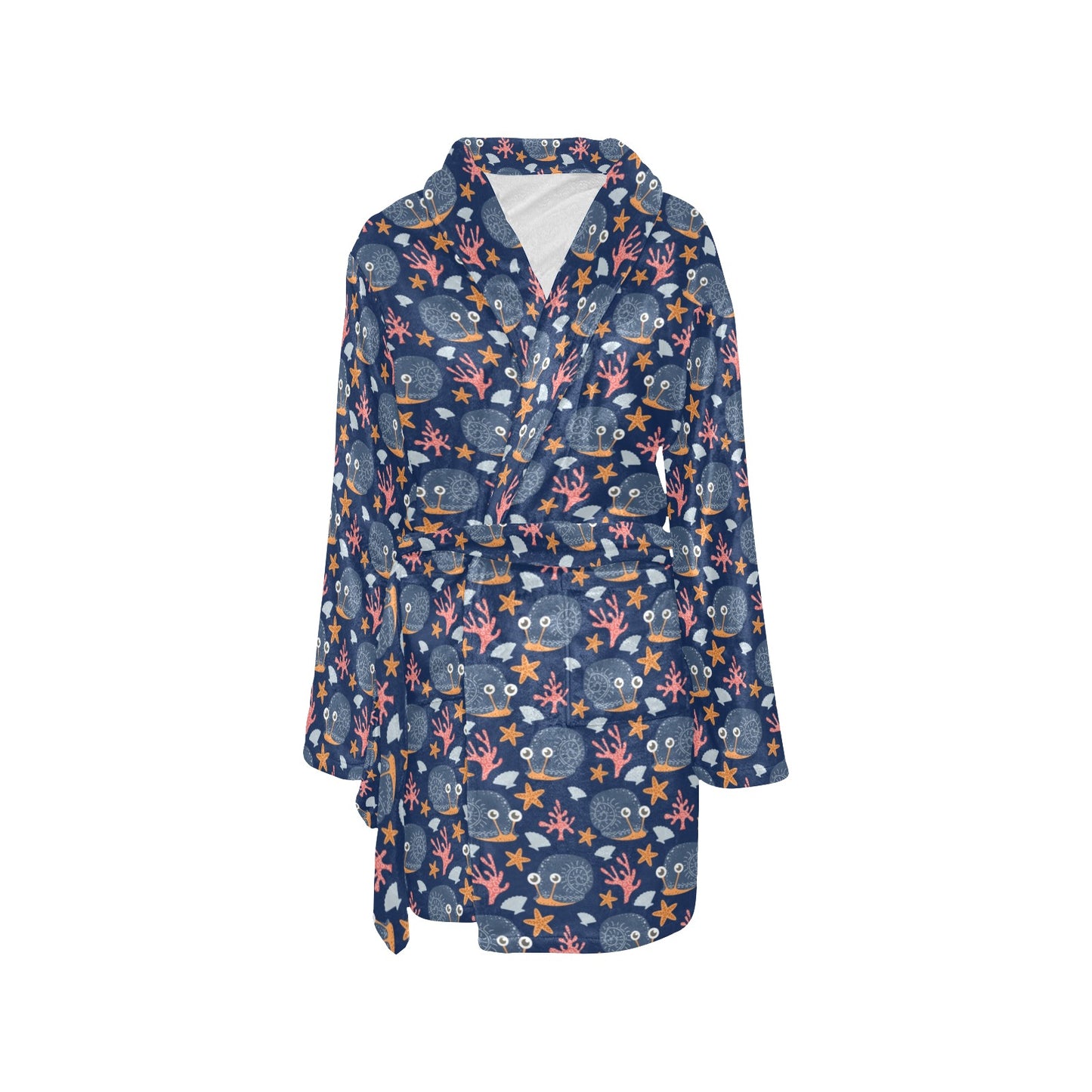 Snail Print Design LKS402 Women's Fleece Robe