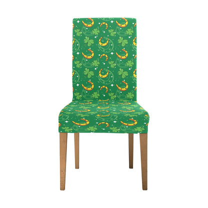 Shamrock With Horse Shoes Print Design LKS305 Dining Chair Slipcover