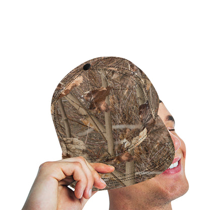 Camo Realistic Tree Forest Autumn Print Snapback Cap