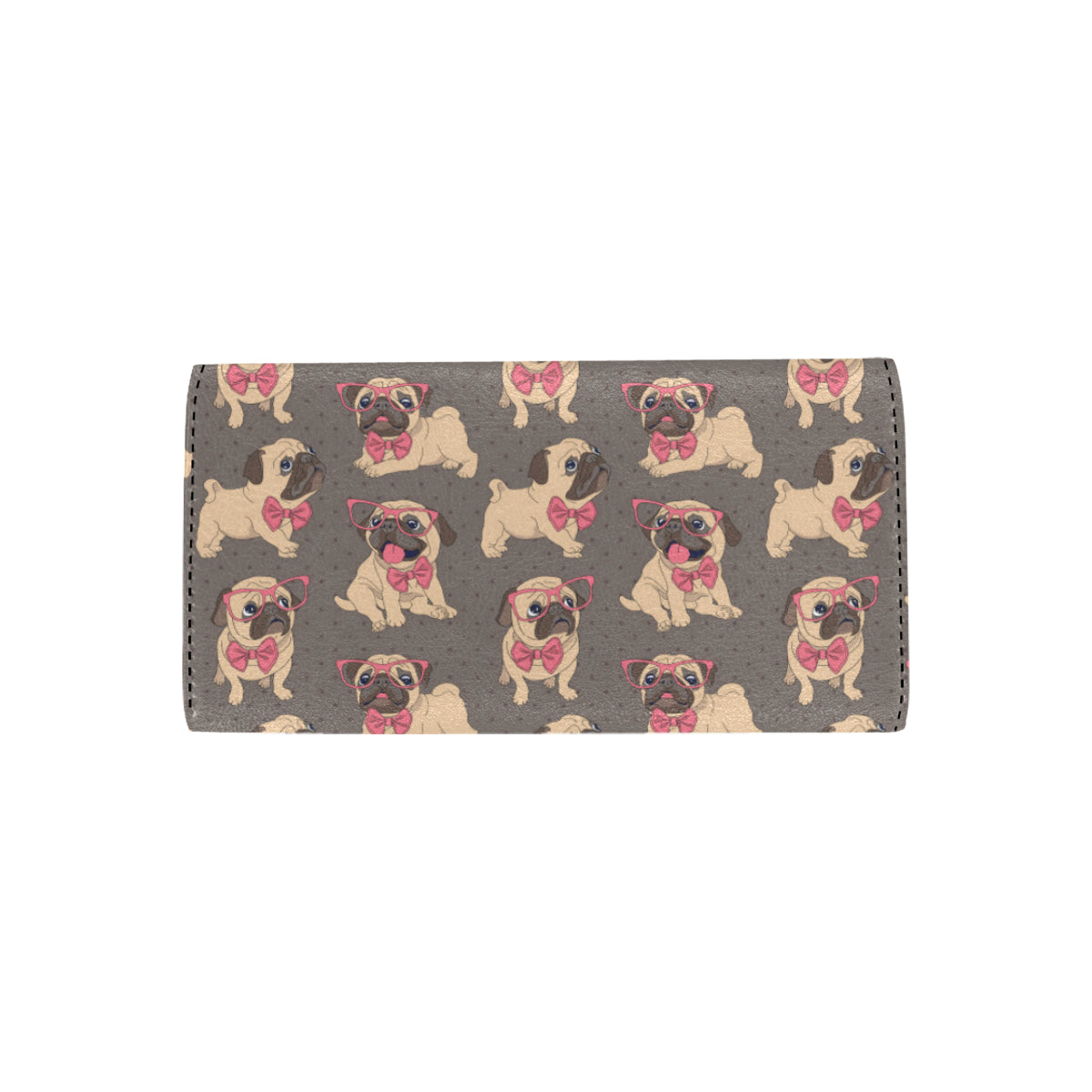 Pug Pattern Print Design A05 Women's Trifold Wallet