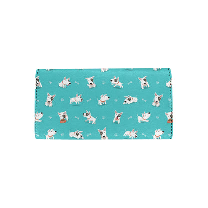 Bull Terriers Pattern Print Design 07 Women's Trifold Wallet