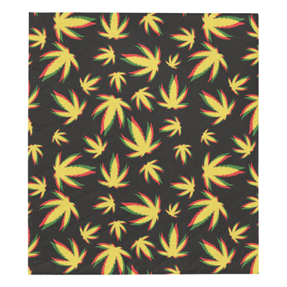 Pot Leaf Pattern Print Design A02 Premium Quilt