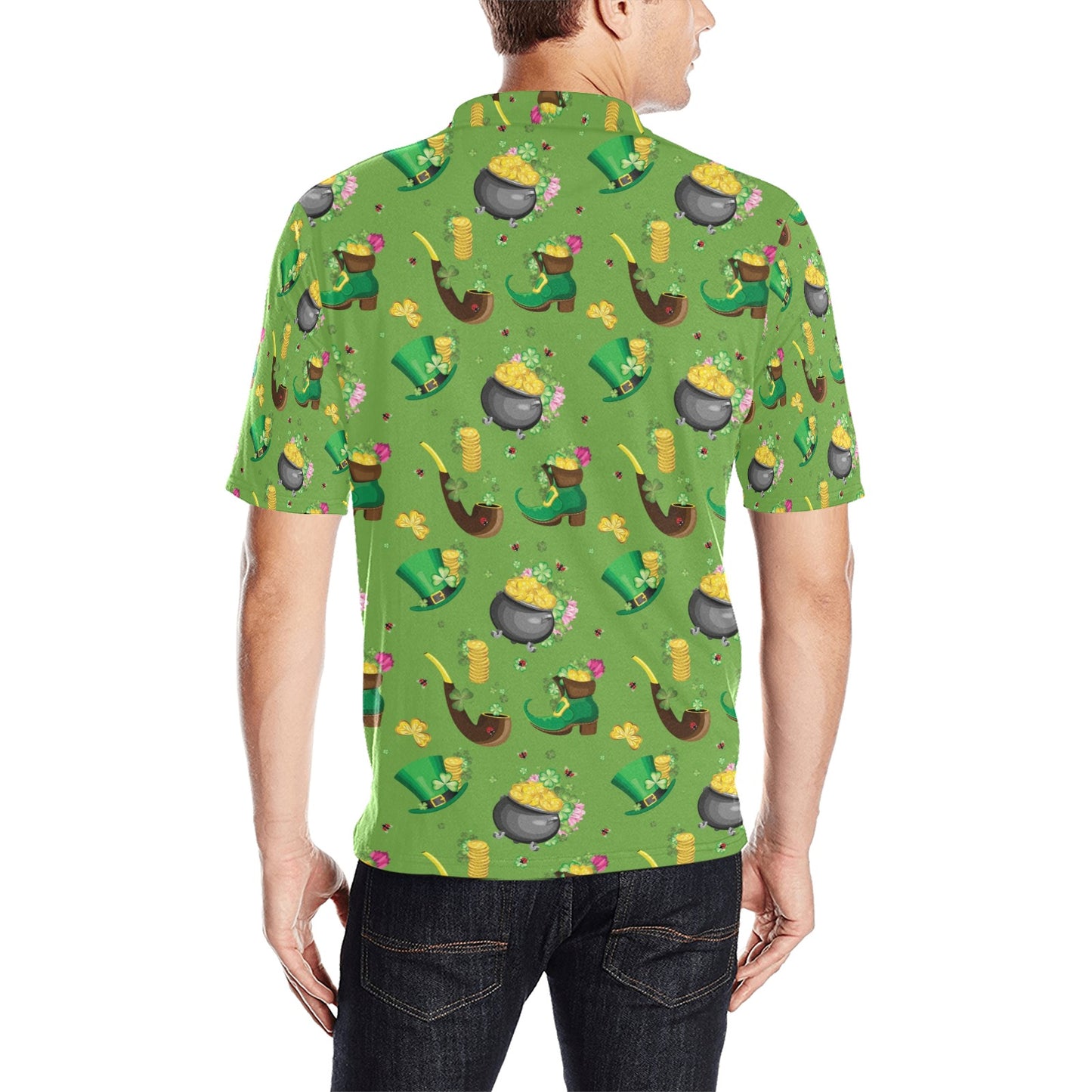 Shamrock Saint Patrick's Day Print Design LKS306 Men Polo Shirt