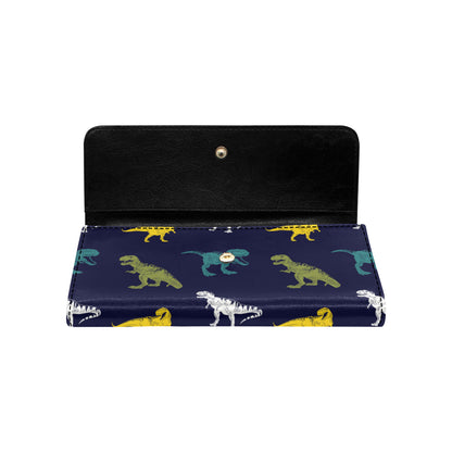 T Rex Pattern Print Design A07 Women's Trifold Wallet