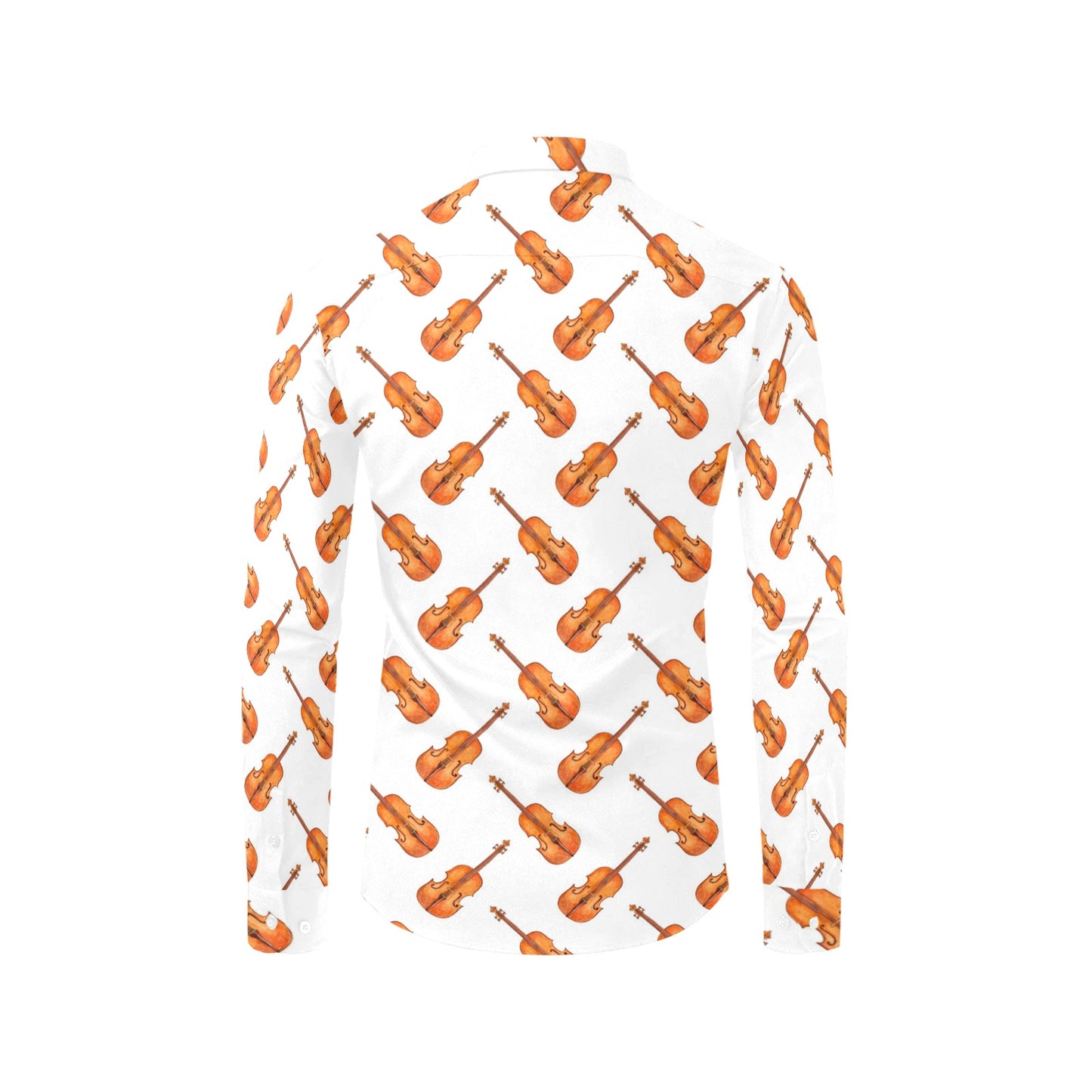 Violin Print Design LKS401 Men's Long Sleeve Dress Shirt