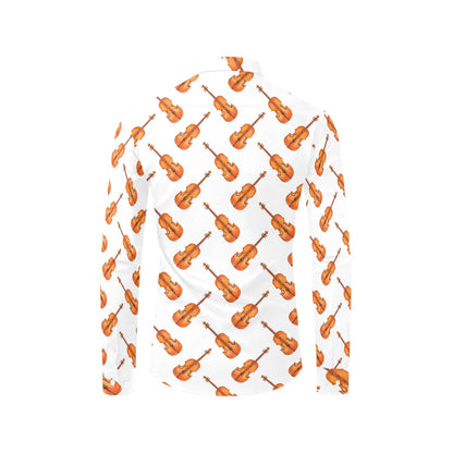 Violin Print Design LKS401 Men's Long Sleeve Dress Shirt