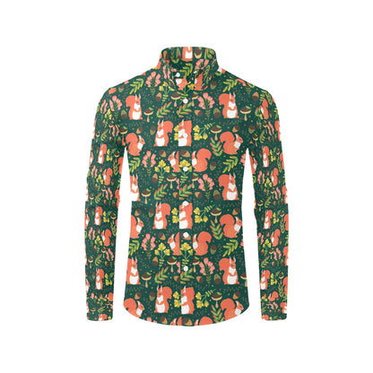 Squirrel Print Design LKS302 Men's Long Sleeve Dress Shirt