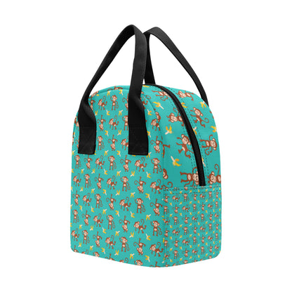 Monkey Banana Design Themed Print Insulated Lunch Bag