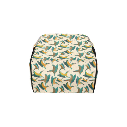 Kingfisher Pattern Print Design 02 Diaper Bag Backpack