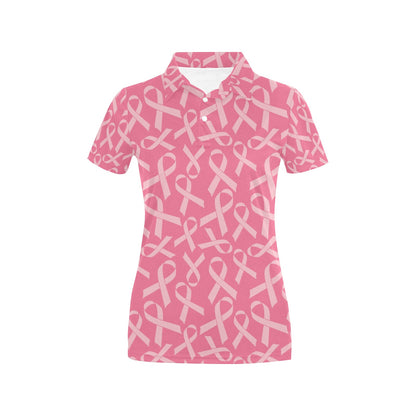 Breast Cancer Awareness Themed Women's Polo Shirt