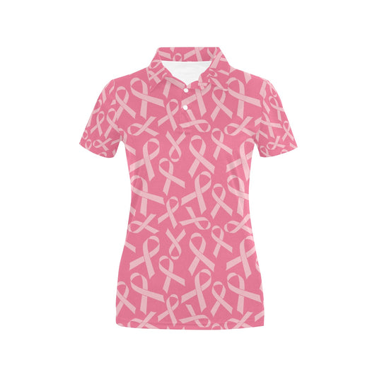 Breast Cancer Awareness Themed Women's Polo Shirt