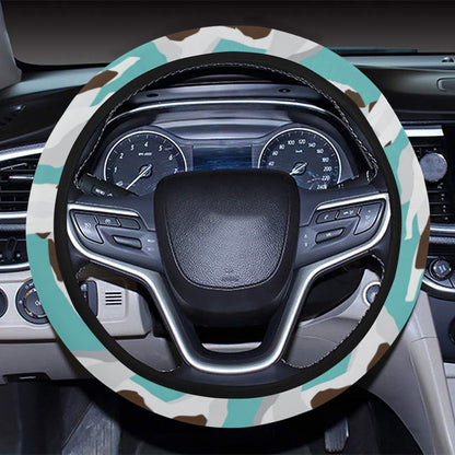 St Bernards Print Design LKS302 Steering Wheel Cover with Elastic Edge