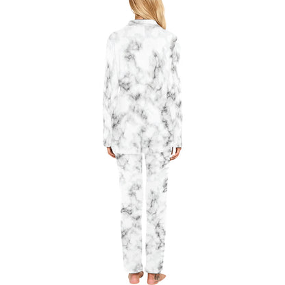Marble Pattern Print Design 01 Women's Long Pajama Set