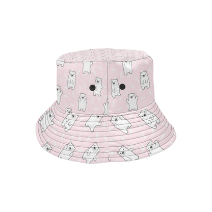 Polar Bear Pattern Print Design PB09 Unisex Bucket Hat