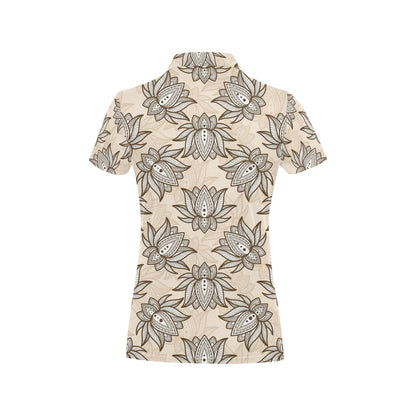 lotus Boho Pattern Print Design LO05 Women's Polo Shirt