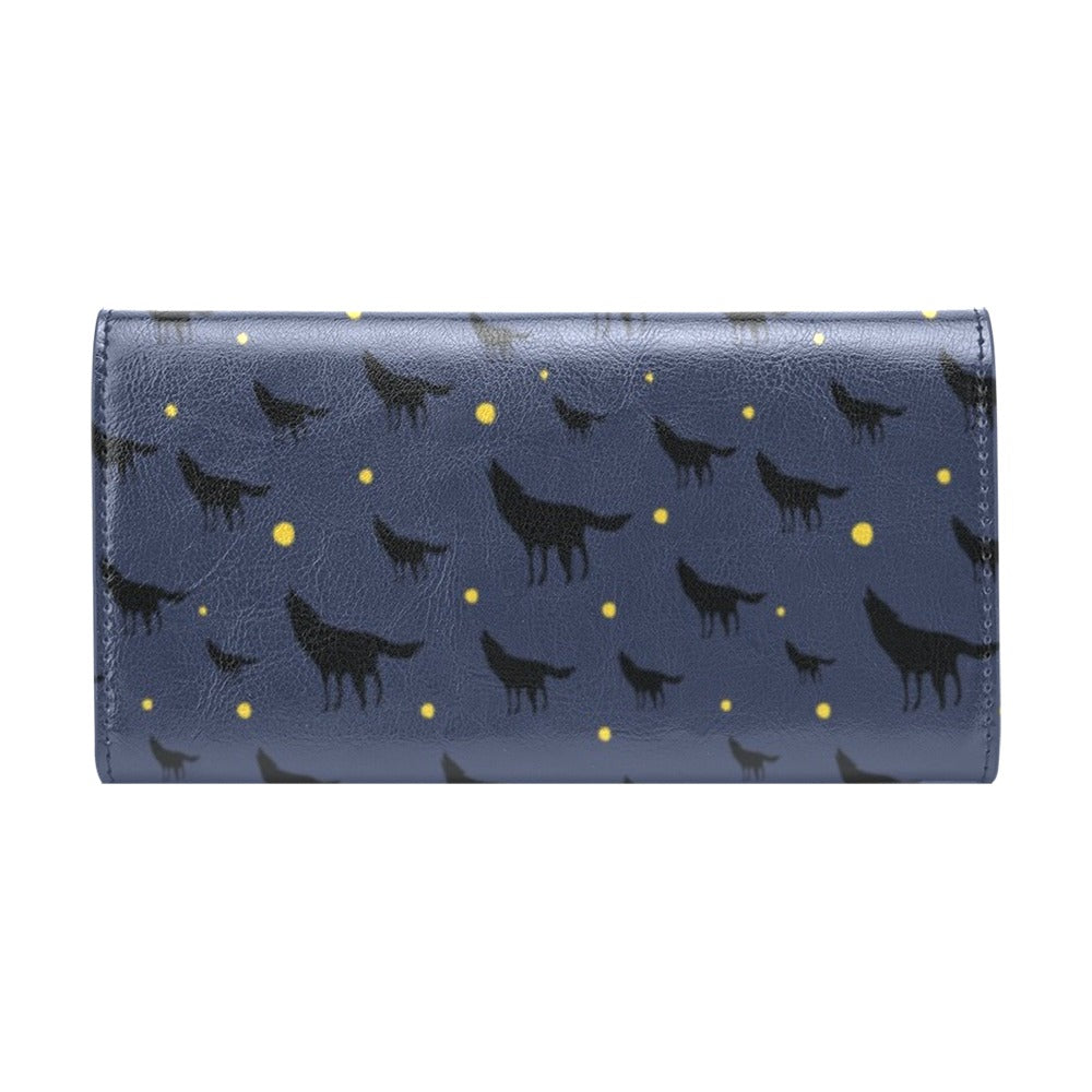 Wolf Print Design LKS301 Women's Trifold Wallet