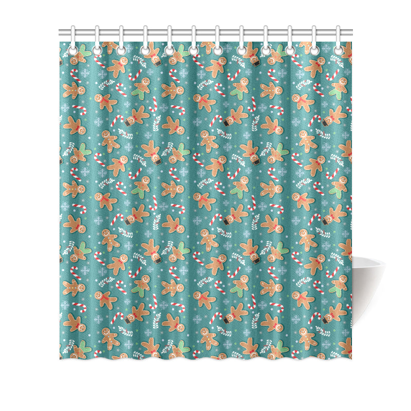 Gingerbread Pattern Print Design 05 Shower Curtain