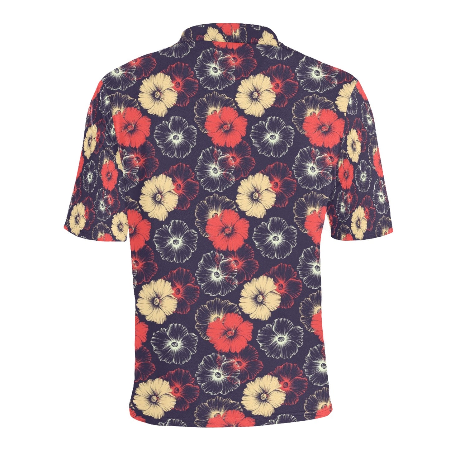 Tropical Flower Print Design LKS302 Men Polo Shirt