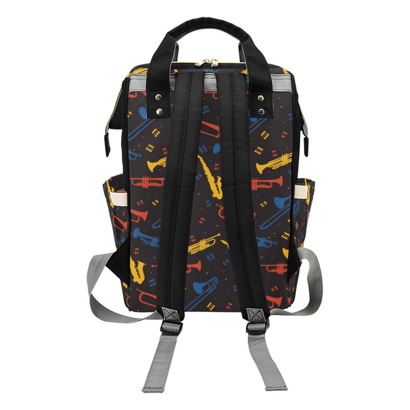 Saxophone Print Design LKS407 Diaper Bag Backpack