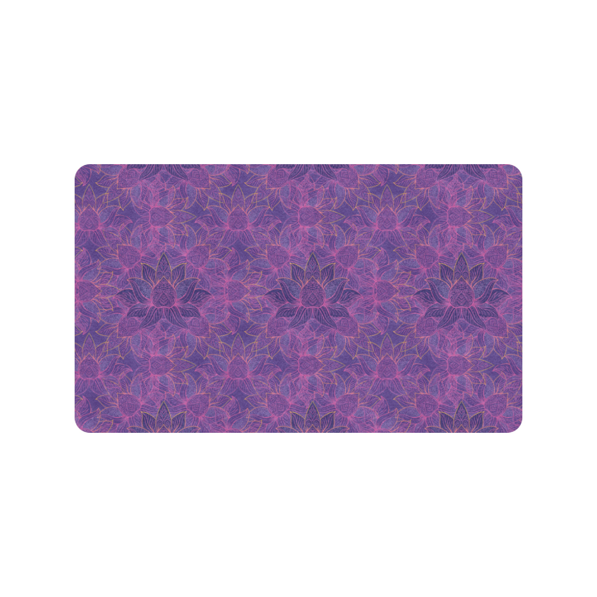 Bohemian Lotus Mandala Style Rubber Doormat
