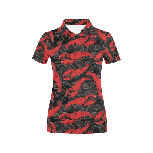 Lobster Pattern Print Design 04 Women's Polo Shirt