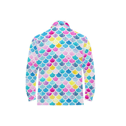 Scales Print Design LKS402 Long Sleeve Polo Shirt For Men's
