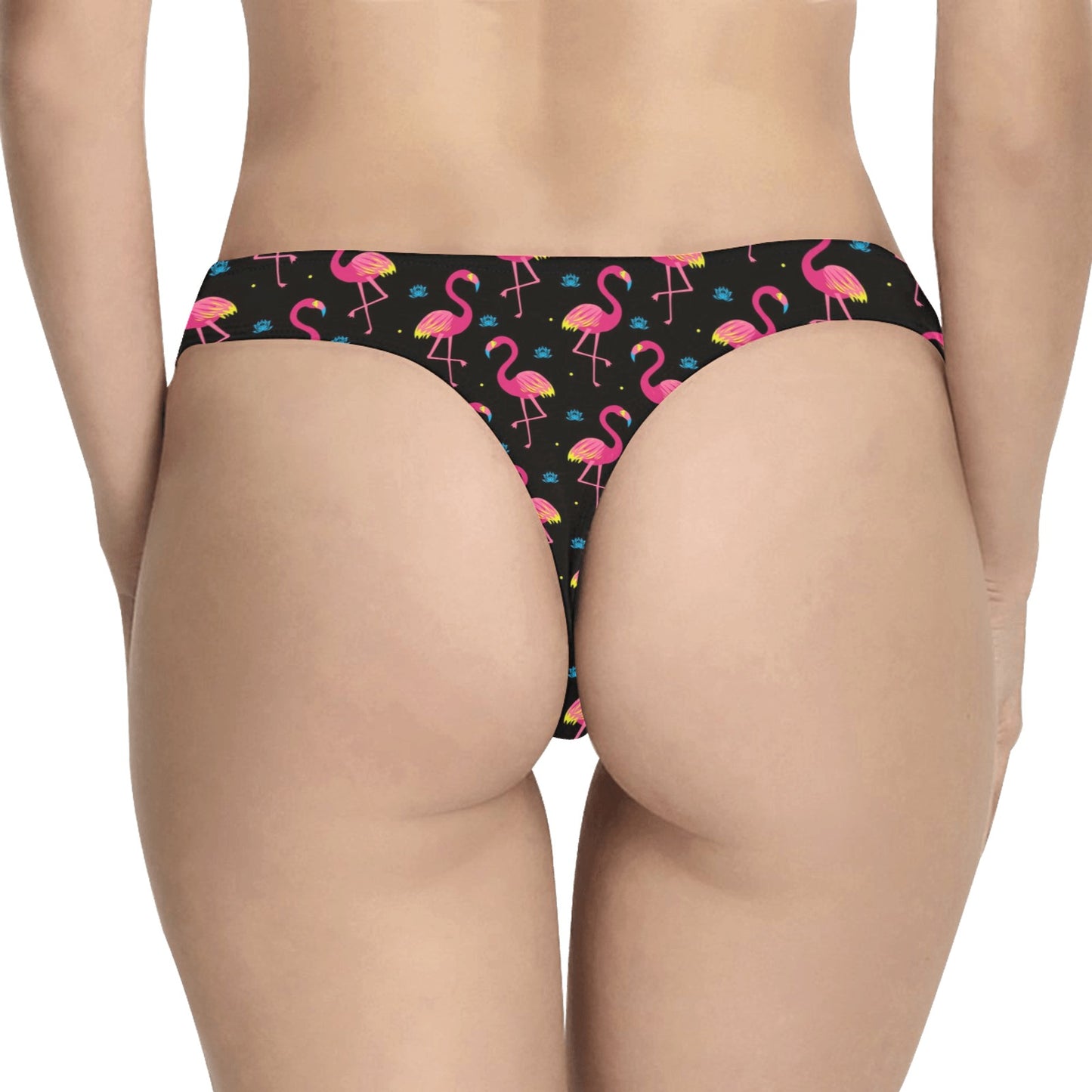 Flamingo Pink Neon Print Pattern Women's Thongs