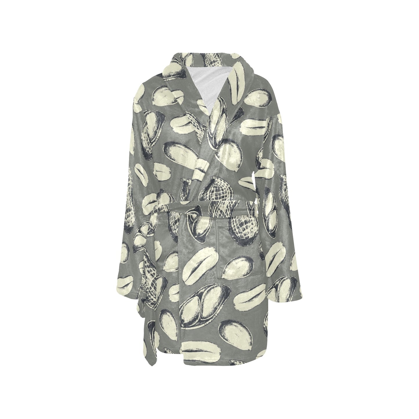Peanut Pattern Print Design A01 Women's Fleece Robe
