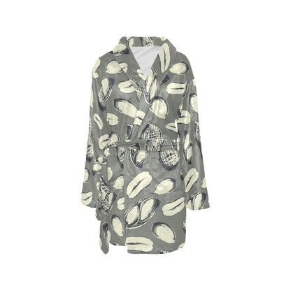 Peanut Pattern Print Design A01 Women's Fleece Robe
