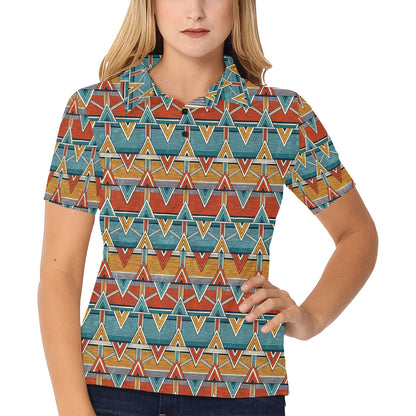 Kente Print African Design Themed Women's Polo Shirt