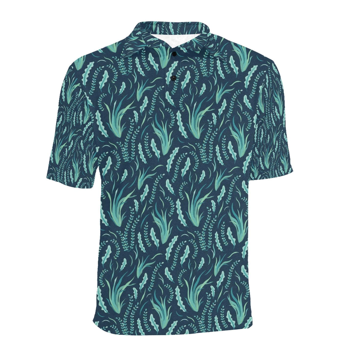 Seaweed Print Design LKS302 Men Polo Shirt