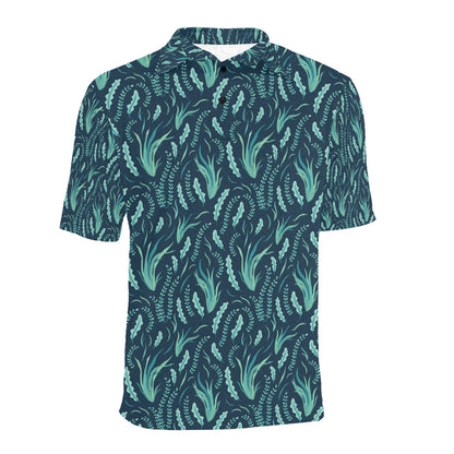 Seaweed Print Design LKS302 Men Polo Shirt