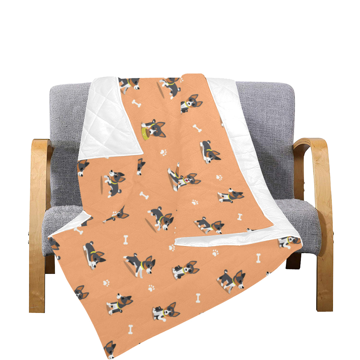 Basenji Pattern Print Design 01 Premium Quilt