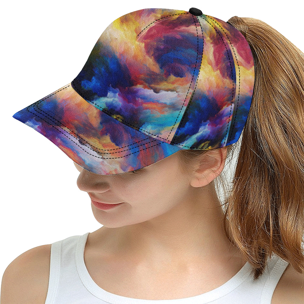 Vortex Twist Swirl Water Color Design Snapback Cap