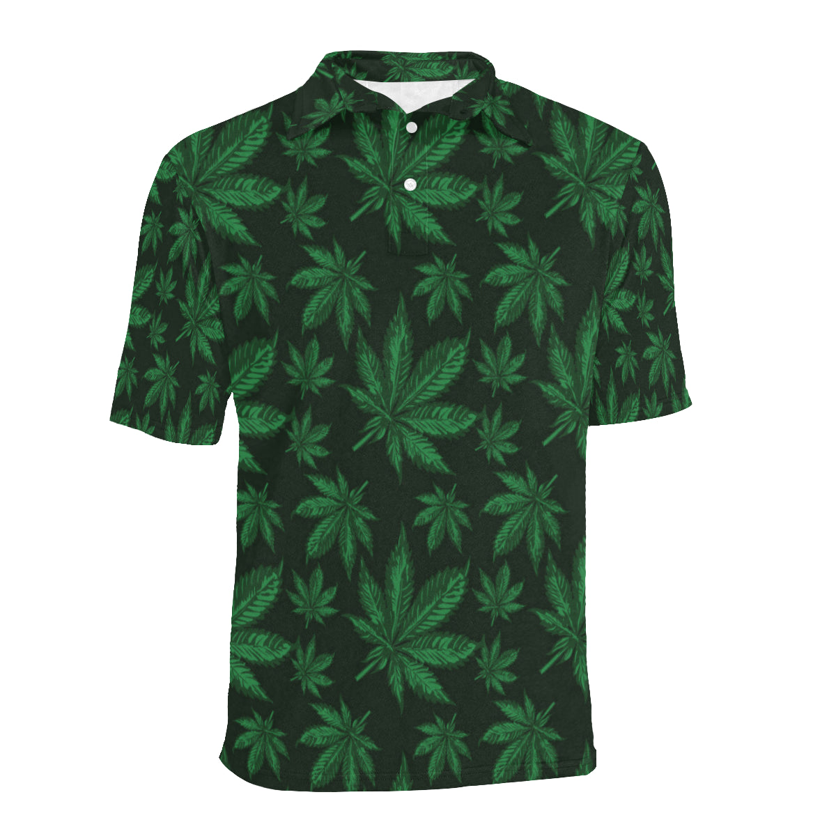 Pot Leaf Pattern Print Design A04 Men Polo Shirt
