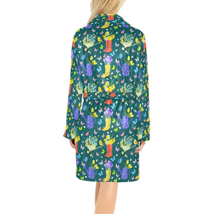 Gardening Pattern Print Design G08 Women's Fleece Robe