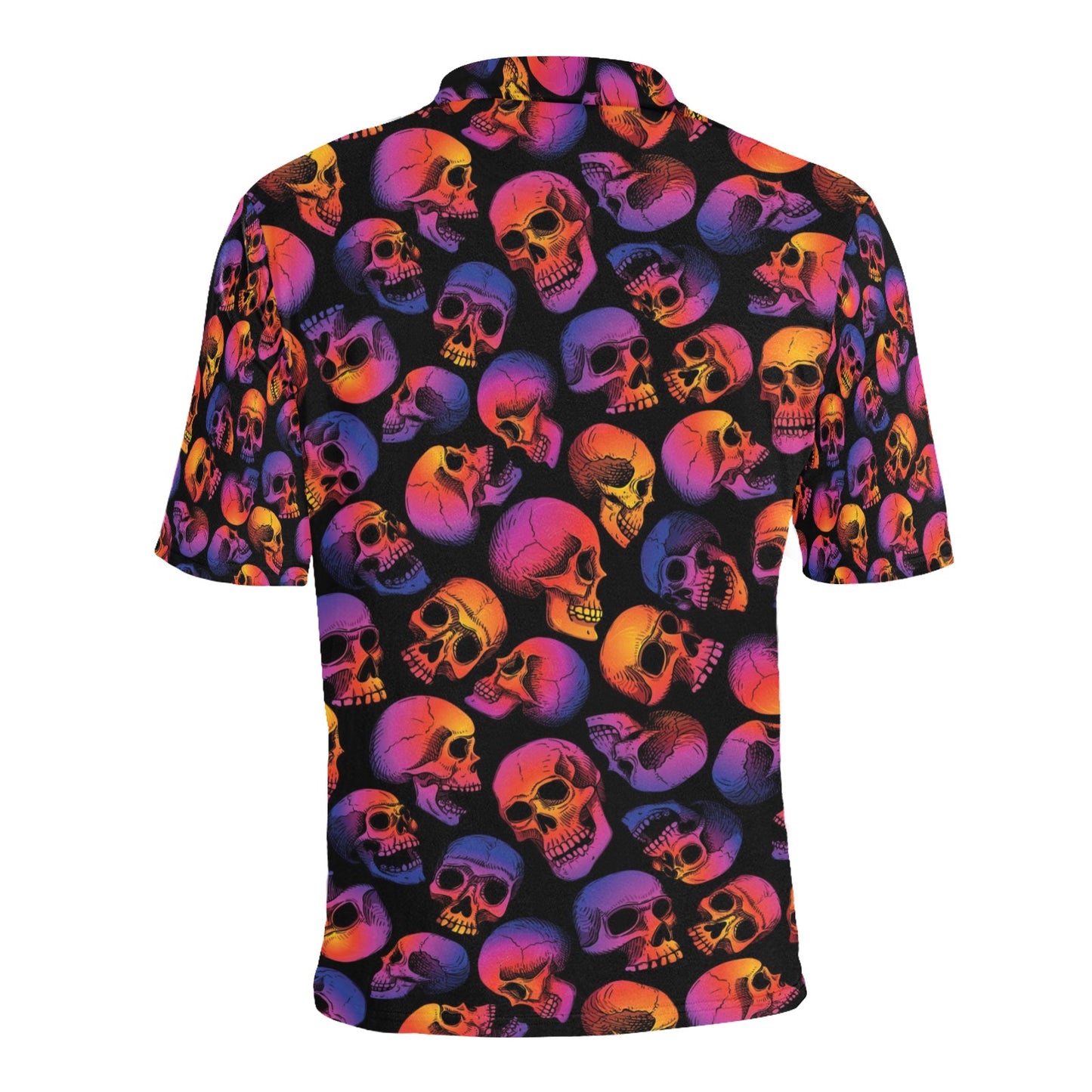 Skull Multicolor Print Design LKS3011 Men Polo Shirt