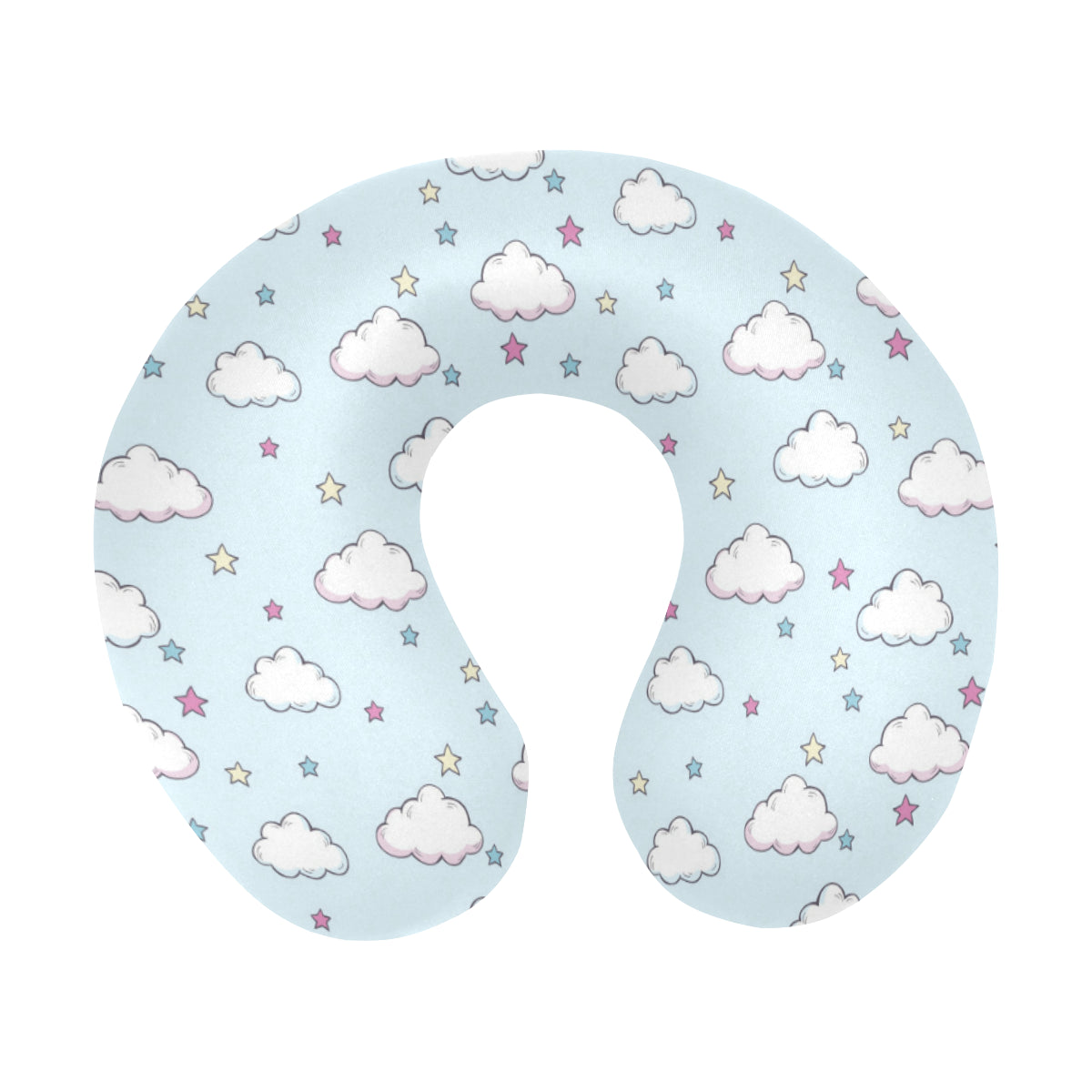 Cloud Pattern Print Design 01 U-Shaped Travel Neck Pillow