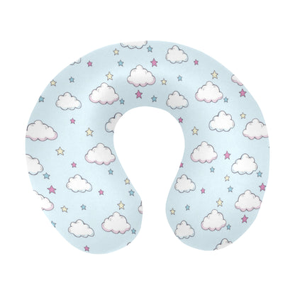Cloud Pattern Print Design 01 U-Shaped Travel Neck Pillow